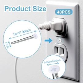 40pcs Extra Long Outlet Screws 6-32 x 2 Inch White Electrical Device Mounting Screws Stainless Machine Screws for Fix Wonky and Sunken Outlets