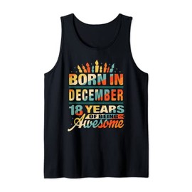 December 2003 18 Year Old 18th Birthday Gift Candle Graphic Tank Top