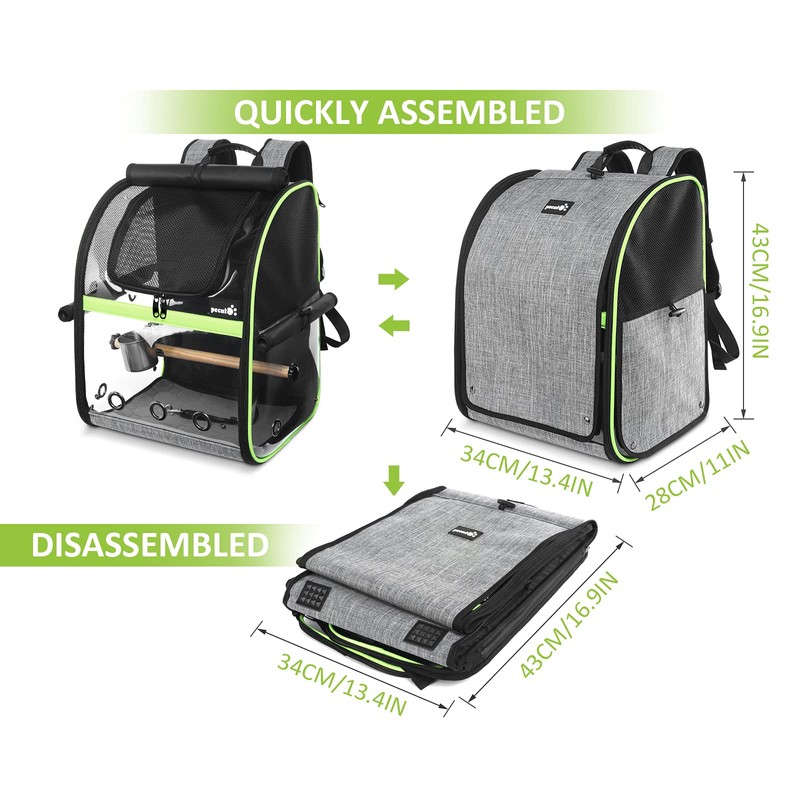 Pecute Bird Carrier Backpack, Parrots Bird Backpack with Visible Window,