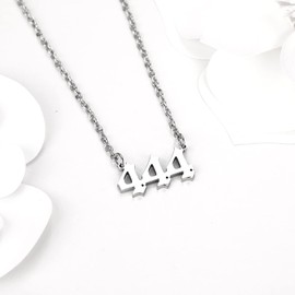 Yonhon Angel Number Necklace 444 Necklace for Women Men