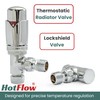 Hot Flow Chrome Marella Modern Thermostatic Radiator Valve Angled TRV.