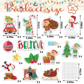 Hying 56 PCS Christmas Cutouts Xmas Snowman Bulletin Board Set Christmas Santa Gnomes Cutout Decorations Winter Holiday Cutouts Cardstock Paper Cut-Outs for Classroom Home Christmas Decorations