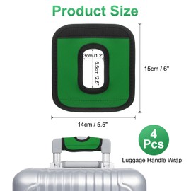 sourcing map Luggage Handle Wrap, 4 Pcs Hollow Neoprene Handbag Grip Cover Protector Luggage Identifiers Suitcase Handle Wraps for Luggage Suitcase Travel Bags, Dark Green