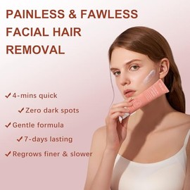 Facial Hair Removal Cream for Women Face, Painless & Flawless Depilatory Cream for Face Upper Lip Chin Hair Remover, Gentle Formula for Sensitive Skin Hair Removal At Home, 1.69 fl.oz