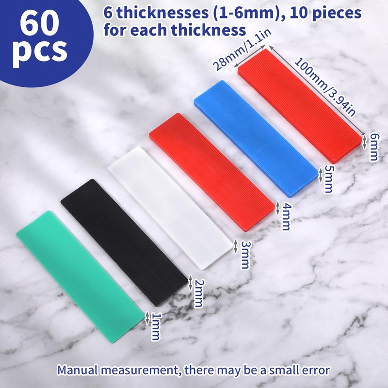 Pack of 60 Spacers Plastic Right Angle 28 x 100