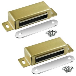 Selyse Magnetic Catch Door Magnets for Cabinet Doors, Magnetic Clasps, Stainless Steel Drawers, Magnetic Door Closer, Magnet for Furniture and Balcony Doors - Golden 72 mm (Pack of 2)