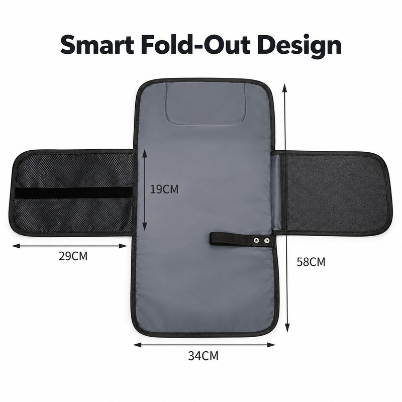 Portable Baby Diaper Changing Pad with Storage Pockets – 58