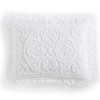 Beatrice Home Fashions Medallion Chenille, King Sham, White 20" x