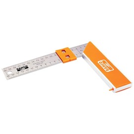 Bahco 9048-250 Aluminium Block and Steel Try Square, Silver/Orange, 250 mm