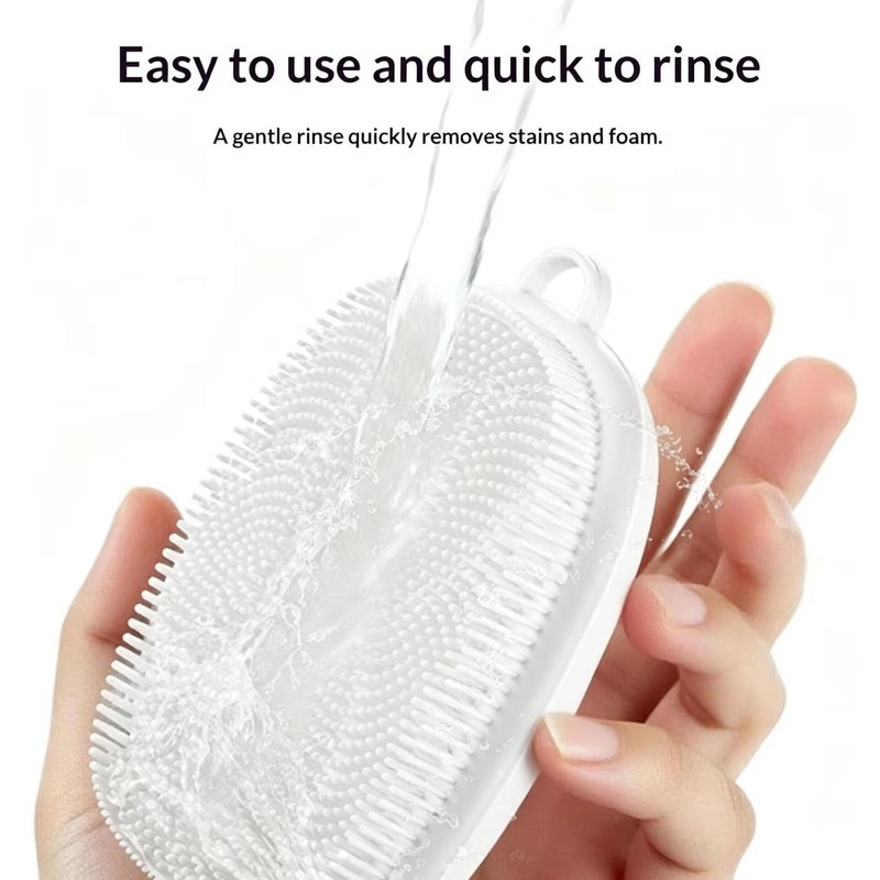 Silicone Multifunctional Cleaning Brush, Cleansing and Bathing Brush, Ergonomic Grip,