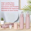 BEAMARKER 4Pcs Essential Oil Roller Bottles 10ml Pink Glass Roller