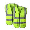 TINNETU 2-Pack High Visibility Yellow Mesh Reflective Safety Vests —