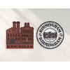 2 x 10cm Tall Birmingham Vinyl Stickers - England Britain