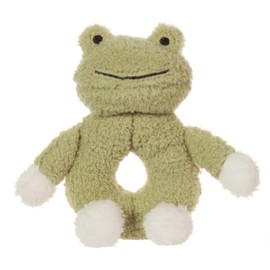 Apricot Lamb Frog Soft Baby Rattle Plushies for Boys and Girls, Plush Stuffed Animal Rattle Toy Lovey for The Newborn, 0-3 Months, 0-6 Months and Above, 6.7 Inches (Green)