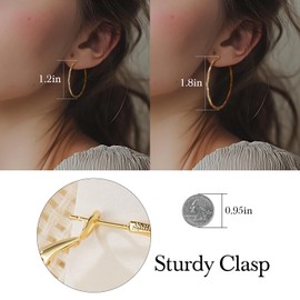 Verniflloga 14K Gold Hoop Earring for Women Earrings Hoops Twisted 14 Karat Earrings Gold Jewelry Lightweight 30 MM,40 MM (45MM)