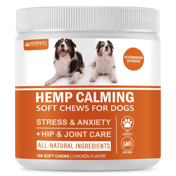 HEMWAY NUTRITION Hemp Calming Chews for Dogs - 108 Count