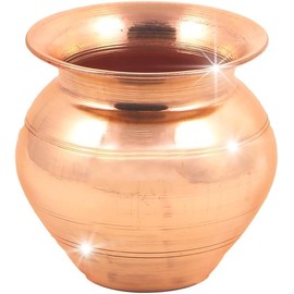 LUXCKY Indian Pure Copper Kalash, Lota for Puja Decoration Pure Copper, Copper Vessel Lota Kalash for Pooja at Home, Wedding Purpose, use in Office, Temple and All Festival