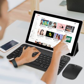 ZZB Tablet with Keyboard 10 inch Tablet 2 in 1 Tablets Including Mouse Case Stylus 12GB+128GB Supports 1TB Expansion Android 13 Tableta 10.1" HD Touch Screen 8MP Dual Camera BT WIFI6 5G Android Tab