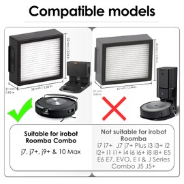 (20 Pack) Combo J7+ Replacement HEPA Filter Compatible with iRobot Roomba Combo J7+ plus/Combo j9+/ Combo 10 Max Robot Vacuum Cleaner, HEPA Filters Accessories Kit (NOT FOR Roomba combo j5 combo j5+)