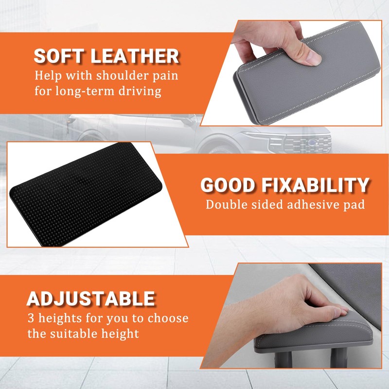 AICARS Armrest Cup Holder: Arm Rest Elbow Support General Leather