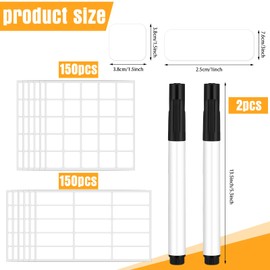 Cholemy 300 Pcs Food Labels for Containers Reusable Multipurpose Labels Erasable Kitchen Removable Freezer and Fridge White Dry Erase for Jars Storage Pantry Supplies