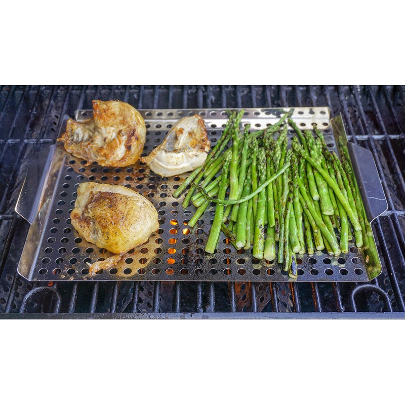 RSVP Stainless Steel Barbecue Grilling Pan