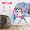FEELJAM Unicorn Blanket, Cuddly Blanket, Pink, Flannel Fleece Blanket for
