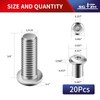 1/4-20 x 3/4" 20Pcs Flat Head Hex Socket Cap Screws