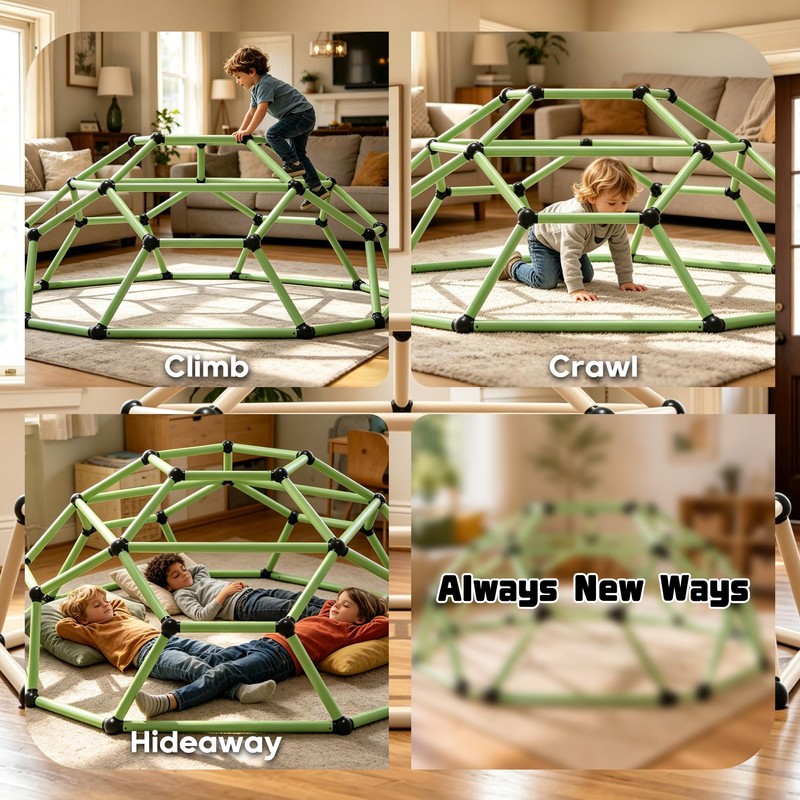 Climbing Dome, Outdoor Jungle Gym for Kids, Monkey Bars Backyard,