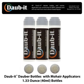 Daub-it Empty Bottle with Mohair Dauber Applicator - 3 Pack -1 ounce- HDPE