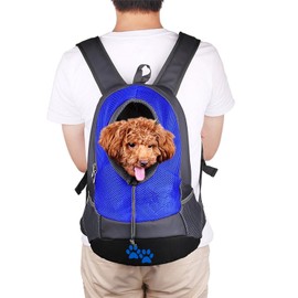 Four Seasons Dog and Cat Pet Carrier Portable Outdoor Travel Tote Backpack (Blue)