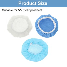 sourcing map 12pcs Car Polisher Bonnet Buffing Pad Micro-Fiber Non-Woven Fabric Lamb's Wool Polishing Buffing Pad Cover for 5"-6" Car Buffer Bonnets Polisher