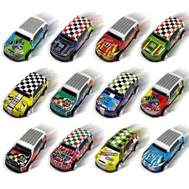 MLPKOI 12 Piece Toy Cars, Race Car Set, Micro Machines Vehicles Toys, Kids' Play Vehicles for 3 4 5 6 7 8 Year Old Boys & Girls
