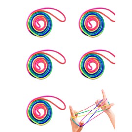 LYHMHAMY 5 Piece Set of 5 Knotless Cords, Rainbow Color, Colorful, DIY Hand-woven Bracelet, Crafts, Materials, 5.6 ft (1.6 m) per Pack