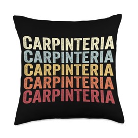 Carpinteria California Carpinteria CA Retro Vintage Text Throw Pillow, 18x18, Multicolor