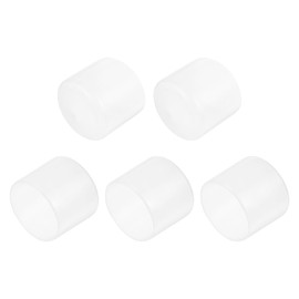 uxcell 5pcs Rubber End Caps 35mm ID Vinyl PVC Round Tube Bolt Cap Cover Screw Thread Protectors Clear