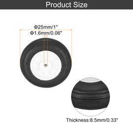 sourcing map 4 Pcs RC Airplane Wheels, 1 Inch OD RC Plane Parts Wheels Model Airplane Light PU Sponge Tire Tail Foam Wheel for DIY RC Model Plane Aircraft