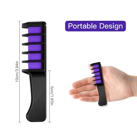 Pack of 10 Hair Chalk Combs, Temporary Hair Colour Chalk Comb for Children Girls Washable Non-Toxic for Carnival Thanksgiving Christmas Birthday Parties New Year (Purple)