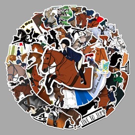 50PCS Stickers for Horse Riding,Cartoon Horse Stickers,Teens Boys and Girls Sticker Pack Vinyl Skateboard Guitar Door Laptop Luggage Car BikeWater Bottle Birthday Party Supplies Stickers