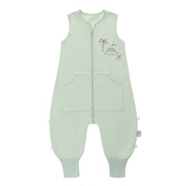 LAT 2 Pack Baby Sleeping Bag with Legs,Summer Sleeping Bag with feet 0.5 TOG,Toddler Cotton Sleep Sacks,for Baby Boys Girls,Baby Wearable Blanket with Zipper(XL(4-6T),Green Dinosaur)