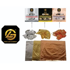 300 Sheets 8X8CM Gold Silver Copper Leaf Foil Sheets for Crafts Resin, Leaf, Gilding, Framing, Nail Art, Craft Supplies, Gold Leaf Sheets