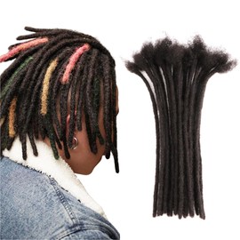 Orientfashion Human Hair Dreadlocks Extensions Natural Black Dreads Locs Wigs 6inch 0.6cm 60 Locs