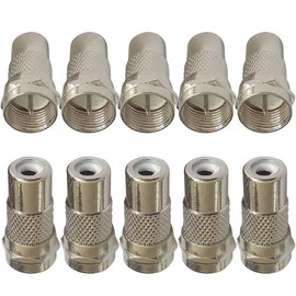 DKARDU 10PCS F-Type Male Plug to for RCA Female Jack 2006 RF Video TV Coaxial F Plug Adapter for Atari 2600/7800, for Sega, for Coleco, for Commodore Game System
