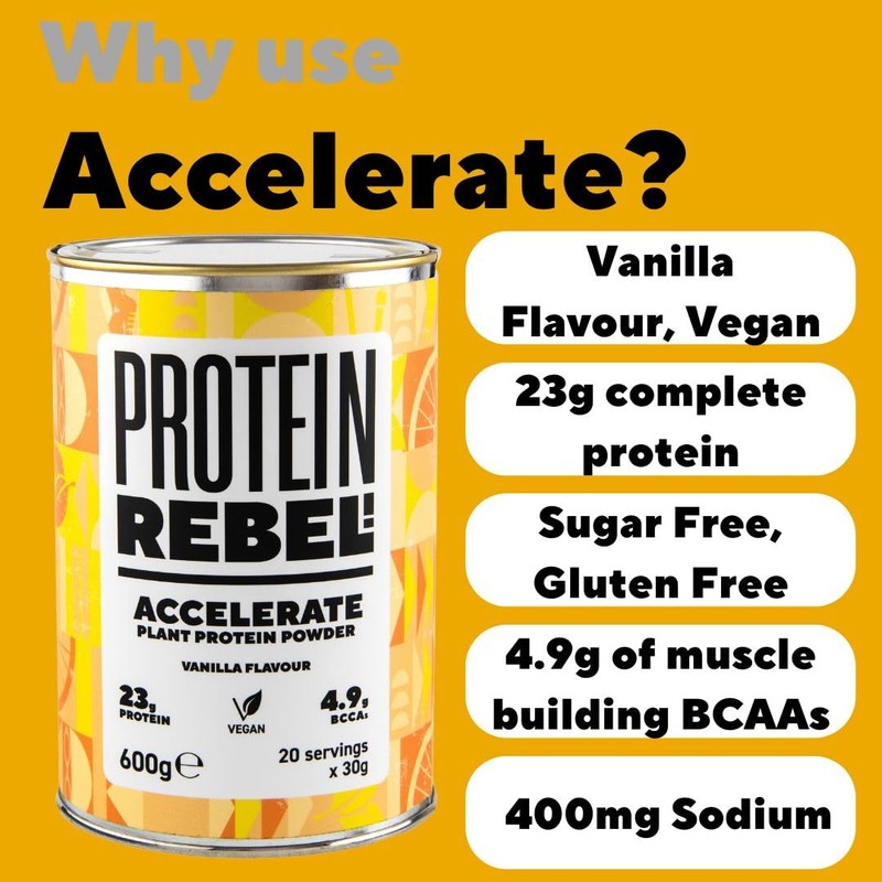 Protein Rebel Vegan Vanilla Protein Powder for Runners, 5 Ingredients,