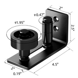 Yahpetes Adjustable Sliding Door Floor Guide 1 Pcs Barn Door Floor Guide Black Sliding Door Runner Door Guide Sliding Door System 8-in-1 for All Sliding Door Guide(Eight in One, 1 Pcs)