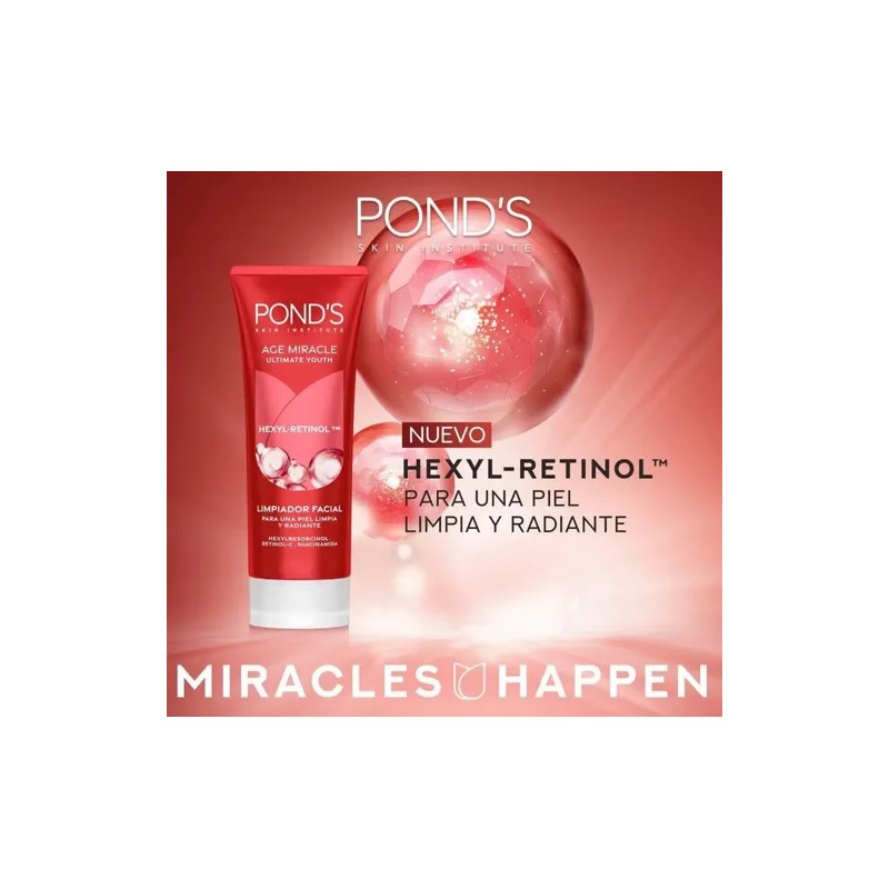 Pond's Age Miracle Limpiador Facial en Espuma con Hexyl-Retinol, 100g