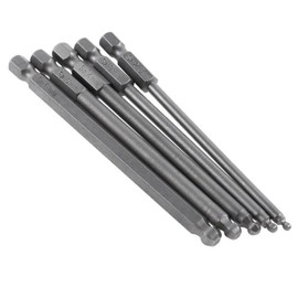 Yakamoz 5 Pieces Magnetic Ball End Hexagon Head Screwdriver Bits Set | 1/4 Inch Hex Shank | 4 Inch Length