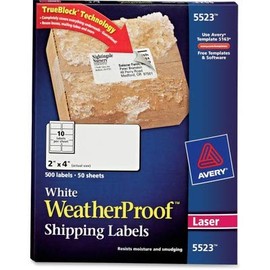 Avery Weatherproof Laser Shipping Labels, 2 X 4, 500/Pack (AVE5523) by Avery