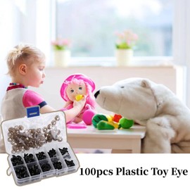 Ojos Para MuñEcas, 100 Pcs Ojos De Seguridad Ojos De Juguete De PláStico Negro MarróN Con Arandelas Para TíTeres MuñEcas Osos Animales De Peluche Monstruos