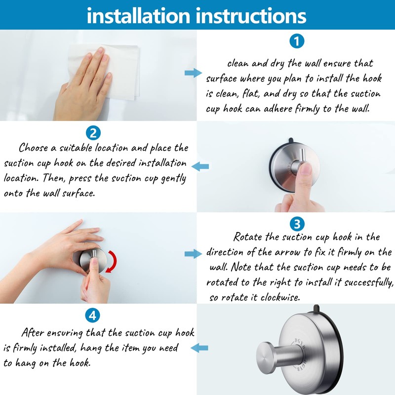 DGYB Suction Cup Hooks Set of 2 Suction Bathroom Hook